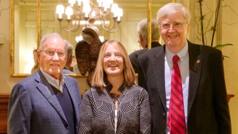 Vaughn Bryson and his daughter Cathy with Dr. Joseph Muenzer