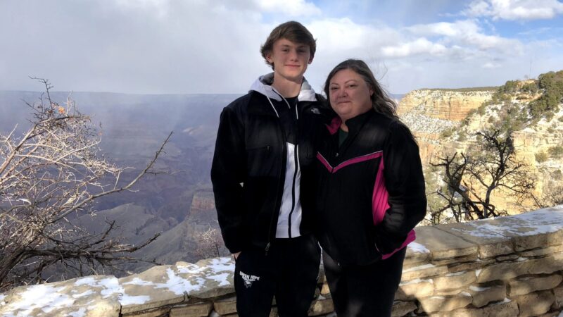 Chris Hall with his mother, Lynn