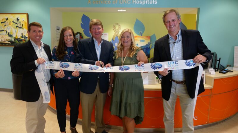 Ribbon cutting with Richard Montana at Reeling for Research Pediatric Hematology Oncology Clinic