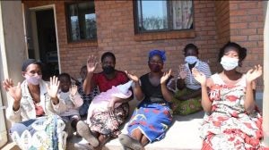 Grateful parents at the Kamuzu Central Hospital pediatric oncology ward in Malawi.