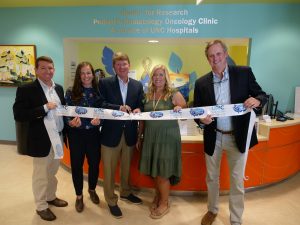 Ribbon cutting with Richard Montana at Reeling for Research Pediatric Hematology Oncology Clinic