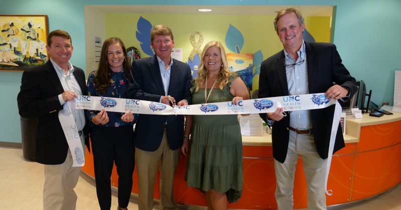 Ribbon cutting with Richard Montana at Reeling for Research Pediatric Hematology Oncology Clinic