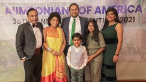 Photo of the Chaudhry and Patel families at the AOA annual gala.