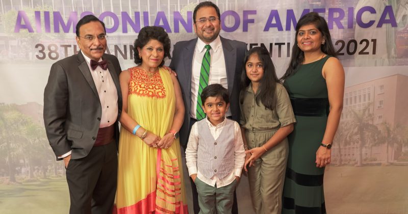 Photo of the Chaudhry and Patel families at the AOA annual gala.
