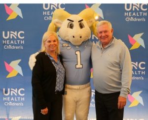 Sally and Mack Brown with Rameses