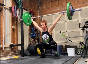 Jennifer Kroll lifting at home