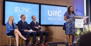 Speakers at UNC School of Medicine's opening celebration for Roper Hall