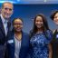 Bill Roper, MD, with UNC second-year medical students Chelsea Onyegi, Theresa Ann Dickerson and Kelsey Rich