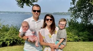 Trevor and Elizabeth Casey with their sons Wells and Paul