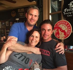 Tracey Roberson with her brothers